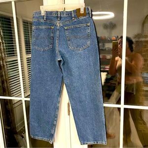 Lee Men’s Relaxed Fit Tapered Jeans 34 Waist Blue Denim Like New Classic Vintage